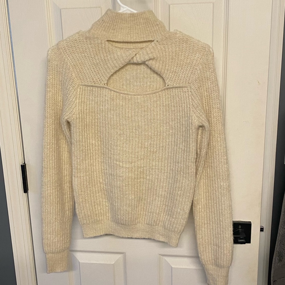 Twist Front Mock Neck Sweater